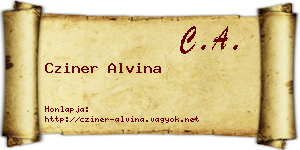 Cziner Alvina névjegykártya